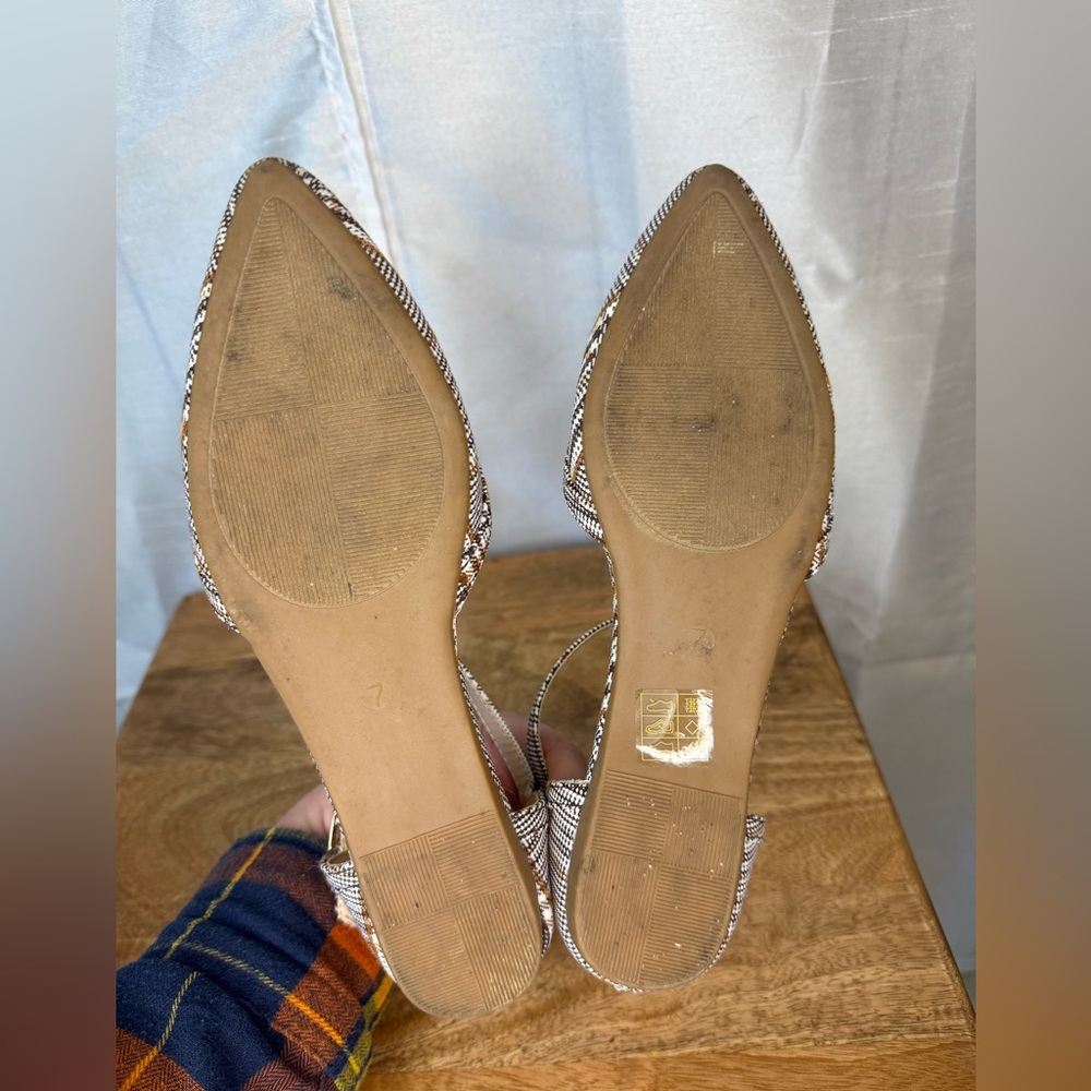 Modcloth Brown and Black plaid T-Strap Flats - Picture 7 of 11